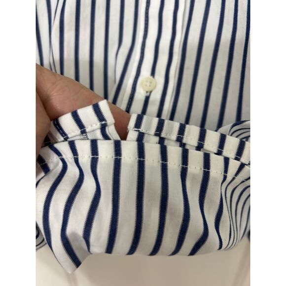 Lauren Ralph Lauren Navy White Striped Button Down Shirt Women’s Classic Fit XXL - Picture 12 of 12